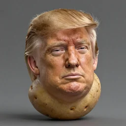 extremely realistic potato with donald trump's hairdo, sears portrait, 8 k,