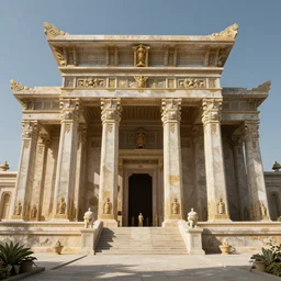 a matte painting of a modern atlantis temple of dynasty highly detailed architecture