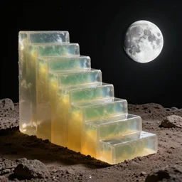 A jello staircase from the earth to the moon