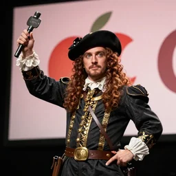 napoleon performing an apple keynote, 4 k, sharp focus