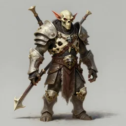 a goblin warrior dressed with a bone armor, by justin gerard and greg tutkowski, digital art, realistic painting, dnd, character design, trending on artstation