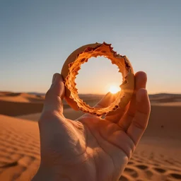 A photograph. A rip in spacetime. Did this device in her hand open a portal to another dimension or reality?! bright orange by John Blanche offhand