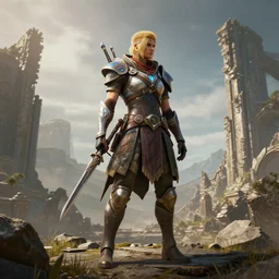 a beautiful render of a destiny 2 hunter looking over old world ruins, unreal engine, concept art by joseph cross