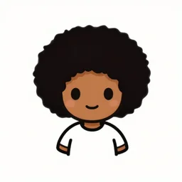 a cute afro jack, digital art, iconic icon, 2 d vector logo, cartoon, t - shirt design
