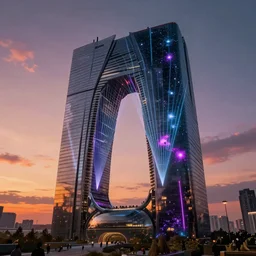 architecture by richard rogers, magic realism laser futuristic cosmic neon noir azeroth meadow bladerunner 2 0 4 9 steampunk sunset, archdaily, wallpaper, highly detailed, trending on artstation.