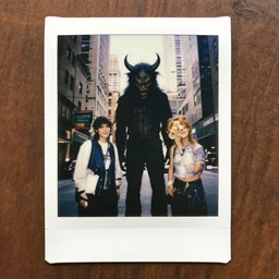 ominous polaroid of 😈 👹 in toronto downtown city by gantz, stranger things, jessica rossier and j. c. leyendecker and alphonse mucha, dreamworks. hyperrealistic