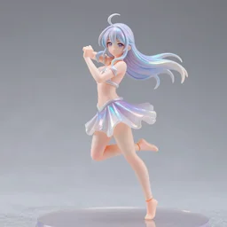 James Jean isolated romantic fighting girl vinyl figure, figure photography, dynamic pose, holographic undertones, glitter accents on figure, anime stylized, accurate proportions, high delicate details, ethereal lighting - H 640