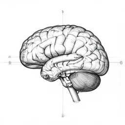 brain - computer - interface drawing by leonardo da vinci, plan. blueprint