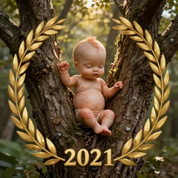 a tree with human fetus growing in it, real picture