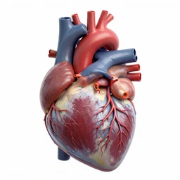highly detailed, anatomically accurate, 3D model of a human heart, color
