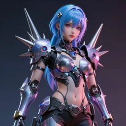 a highly detailed portrait of a kpop idol mecha girls in spiked cyberpunk bioarmor trending on artstation by yoshitake amano, holographic undertones, 3 d cg, octane rendered, futuristic, 2 k aesthetic, dramatic lighting, 4 k, highly saturated colors