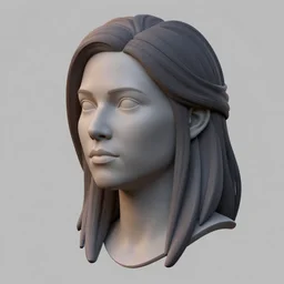 Amber Midthunder, 3D Model, head sculpt