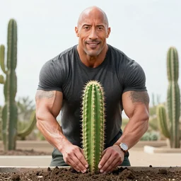 dwayne johnson planting a cactus, cover of national geographic magazine