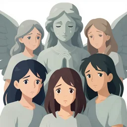 beautiful very extreme closeup portrait, weeping angels, angel of grief, stone statues, clean cel shaded vector art. shutterstock. behance hd by lois van baarle, artgerm, helen huang, by makoto shinkai and ilya kuvshinov, rossdraws, illustration