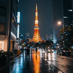 rainy night in tokyo