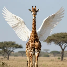 angel wings on a giraffe