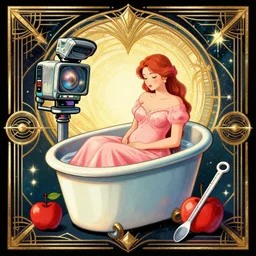 professional digital art of 🚽 📹 🍏 👰 🎖, best on artstation, cgsociety, wlop, cosmic, epic, stunning, art deco, gorgeous