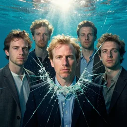 portrait of joe bidden, by petros afshar, sabbas apterus, brian sum, ross tran, shattered glass, bubbly underwater scenery, radiant light