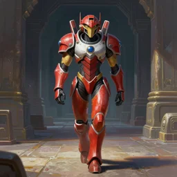 character portrait of samus aran from metroid walking through an ancient temple, 8 k, realistic shading, digital painting, matte painting, illustration, metroid!!!!!!!!!!!, segmented armor, power armor, halo infinite, good value control, moody lighting, tense atmosphere, vibrant colors, john singer sargent