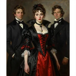 ( ( ( ( ( ( ( ( ( ( ( victorian genre painting beautiful young classic vampire with black and red dress ) ) ) ) ) ) ) ) ) ) ) painted by solomon joseph solomon and richard schmid and jeremy lipking!!!!!!!!!!!!!!!!!!!!!!!!!!!!