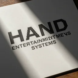 16bit logotype sketch sheet for HAND ENTERTAINMENT SYSTEMS by peter saville