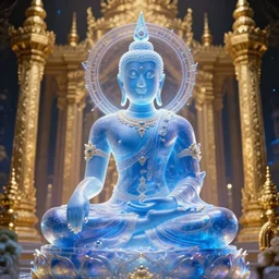 translucent astral guardian, hindu blue thai buddha god, golden hyperspace palace, wadim kashin, artgerm, xf iq 4, f / 1. 4, iso 2 0 0, 1 / 1 6 0 s, 8 k, raw, featured in artstation, octane render, cinematic, elegant, intricate, 8 k