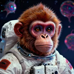 beautiful hyperdetailed psychedelic horror fantasy art of an astronaut monkey in space, by beeple, album cover, other dimensions, dmt, acid trip closeup, trending on artstation, 3 0 mm, by noah bradley trending on artstation, deviantart, high detail, stylized portrait