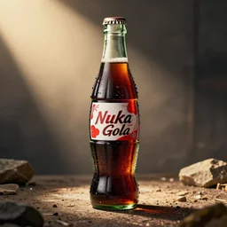 bottle of delicious nuka cola, unreal engine, pop art
