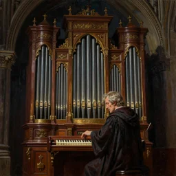 oil painting of a wizard playing a pipe organ, intricate artwork by, Greg Hildebrandt, and Mark Brooks, Neo-Gothic, gothic, rich deep colors, masterpiece, Artgerm, coherent artwork, cinematic, hyper realism, high detail, octane render, unreal engine, 8k, High contrast, golden ratio, trending on cgsociety, ultra high quality model, production quality cinema model,