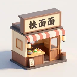 outside view of miniature very old ramen shop, goro fujita, clean, low poly art, 3 d render, octane, very detailed, isometric view, trending on artstation, trending on behance low poly, best low poly 3 d pinterest, global illumination,