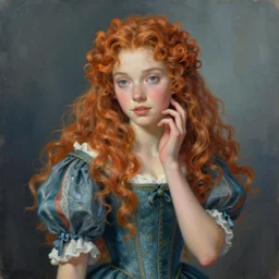 portrait of Princess Merida, retro and ethereal, expressive pose, Fauvism, highly detailed, digital painting, artstation, concept art, smooth, sharp focus, by Jean Auguste Dominique Ingres