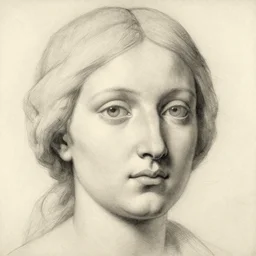 peter paul rubens study of womans face. detailed sketch