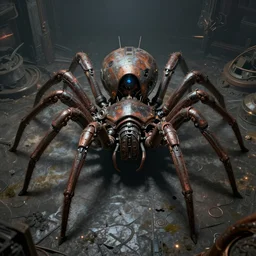 biomechanical dieselpunk giant robot spider 4 k unreal engine artstation cinematic mood lighting by emil melmoth h r giger brian froud gustave dore albrecht durer hieronymus bosch greg rutkowaki