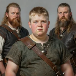 portrait of a chubby young viking boy, art by denys tsiperko and bogdan rezunenko and franz xaver kosler, hyperrealism