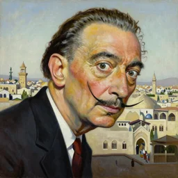 An extremly detailed painting of old Damascus, oil painting by Salvador Dali