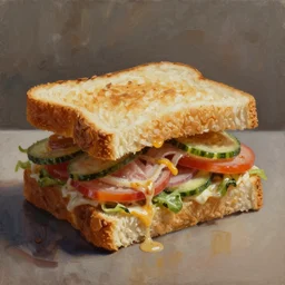 oil painting of a delicious sandwich