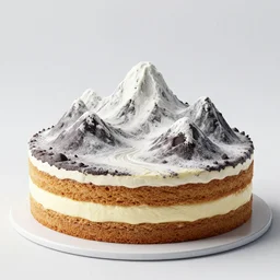 Mountain made of cake, 3d render, Cake mountain, mountain themed cake, cake photography