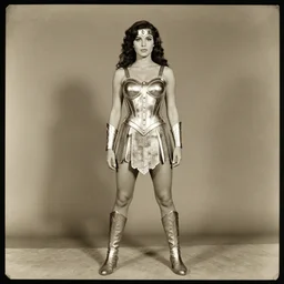 she - ra, portrait, full body, symmetrical features, silver iodide, 1 9 4 5 photograph, sepia tone, aged paper, sergio leone, master prime lenses, cinematic