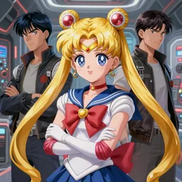 sailor moon anime, dieselpunk, advanced technology, artstation, highly detailed, cute, masterpiece, art by aleksander galevskyi and sergey zabelin and michal kus and christian bravery