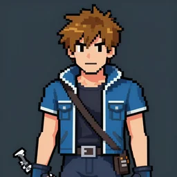 michael c hall in final fantasy, pixel art, final fantasy, high quality - n 9