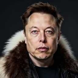 elon musk as a skunk, closeup detailed, studio photo