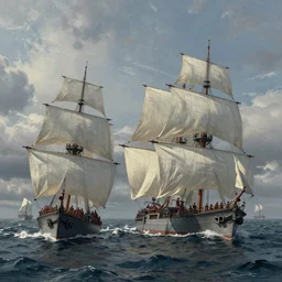 Epic naval battle. By Konstantin Razumov, highly detailded