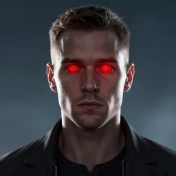 homelander with glowing red eyes portrait, cinematic, digital art, artstation