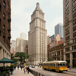This Kind Of Smart, Walkable, Mixed-use Urbanism Is Illegal To Build In Most American Cities, 1910s architecture, new york city, chicago, victorian architecture, art deco, 1940s, tall buildings, skyscrapers, tenement buildings, no cars, pedestrian friendly, bike infrastructure, trolley buses, public transportation, people walking around, apartments, amazing color photograph, award winning, national geographic, highly detailed,  gorgeous lighting, photorealistic