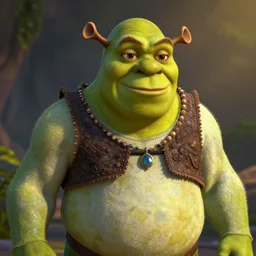 shrek as a merman, worksafe, dreamlike, with jewelry, character art, hyperdetailed, 8 k, realistic, frostbite 3 engine