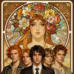 face portrait of a beautiful mysterious persian with flowery headgear, by eve ventrue, michael carson, andreas rochas, john watkiss, casey weldon, artgerm. art nouveau. tarot card by mucha. gloomhaven. swirly intricate linework background. gaudy colors, sharp edges. octane render