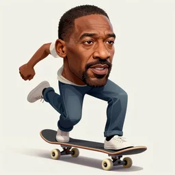 george floyd skateboarding, digital art, trending on artstation, highly detailed, illustration, concept art, elegant, beautiful, masterpiece