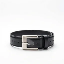 polished tool belt, commercial catalog photo, isolated on a pure white background, centered, entire object in frame, sharp focus, soft studio lighting