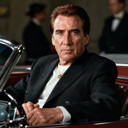 detailed ultrarealistic medium shot photography of old nicholas cage as david hasselhoff knight rider cinematic