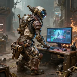 a steampunk gaming computed,ultra mega super crazy realistic